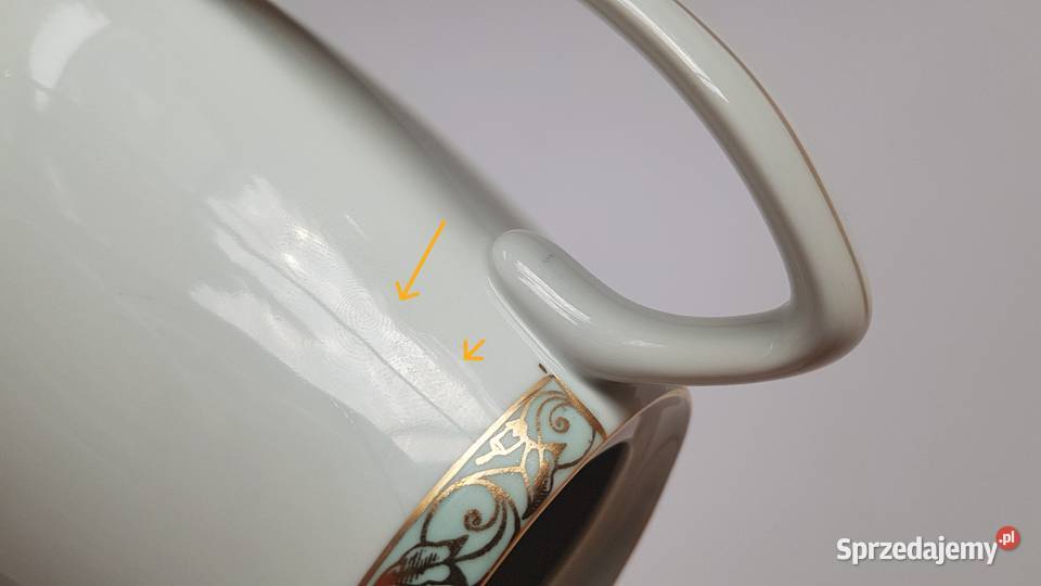 Porcelanowy dzbanek i cukiernica Aldona Chodzież śląskie Dąbrowa Górnicza