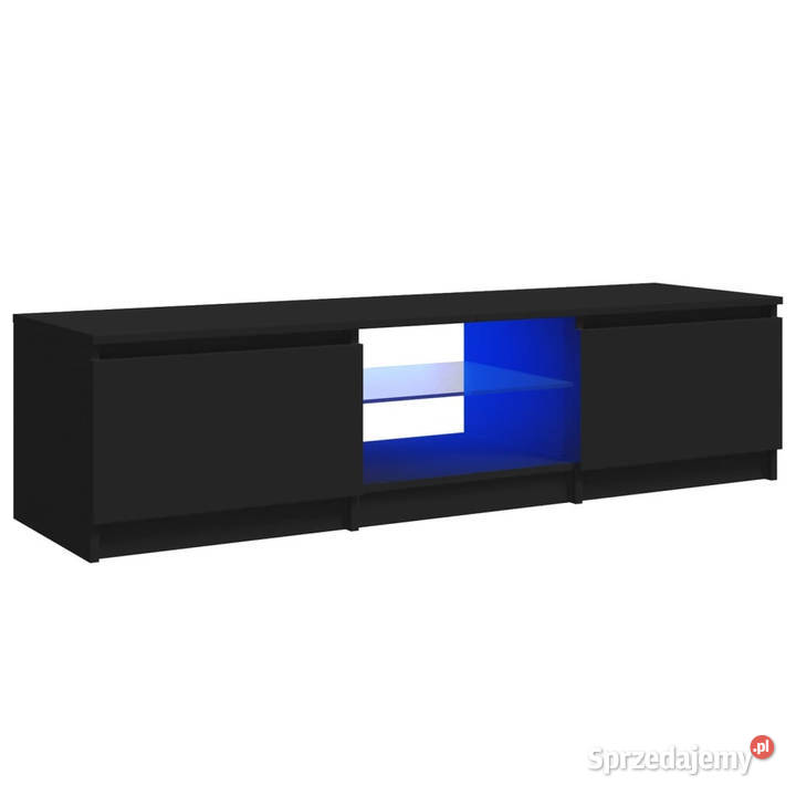 Szafka pod TV z oświetleniem LED czarna Warszawa