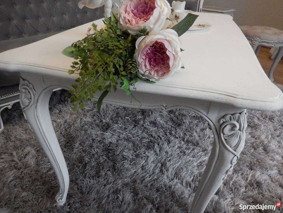 stolikstół francuski ludwik barok shabby chic Lubin