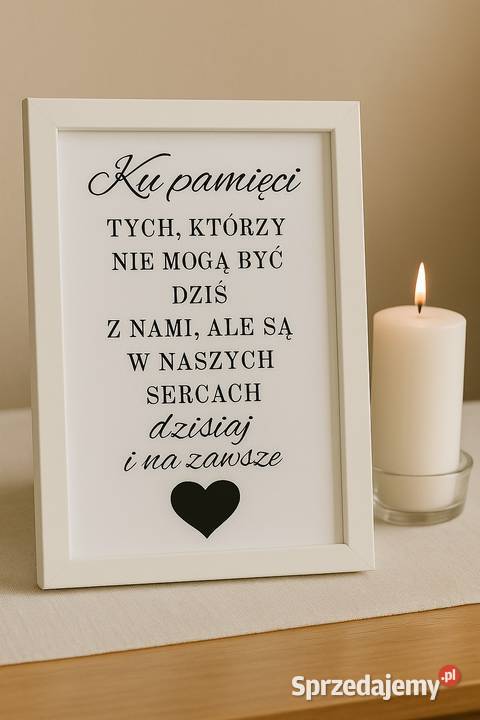 Tabliczka na Wesele Ku pamięci bliskich zmarłych Strzyżów