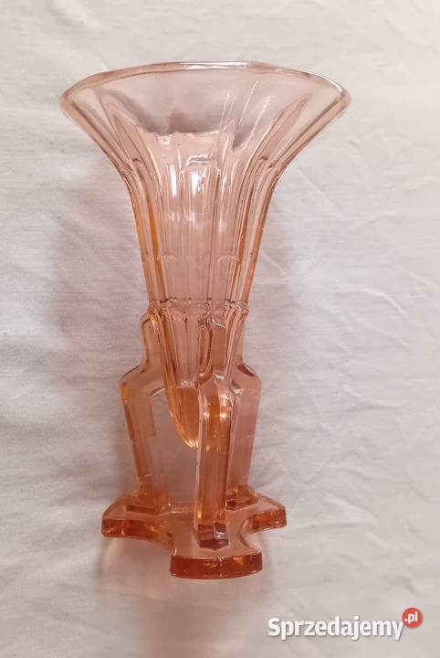 Różowy wazon art deco Rockett Vase Stoelzle lata Koźminek sprzedam