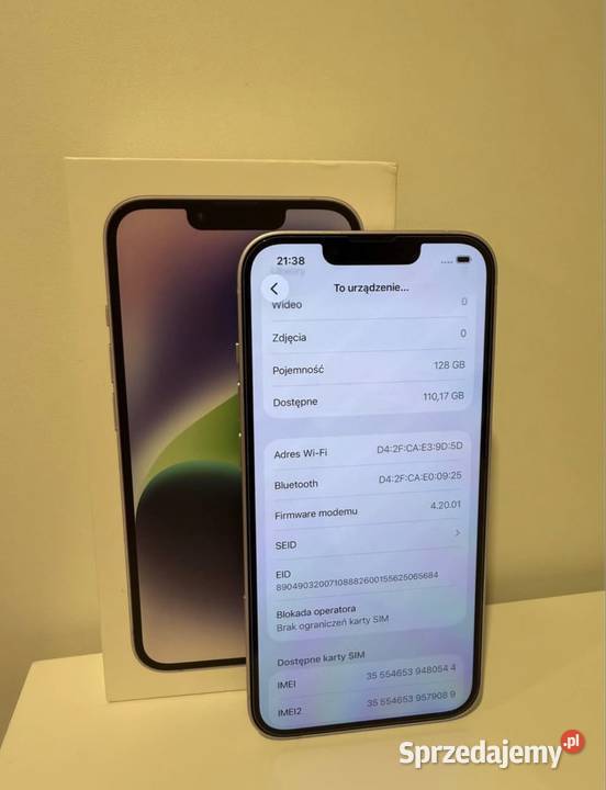 Apple iPhone 14 128GB Purple Idealny wielkopolskie Kalisz