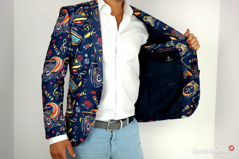 GIOVANNI PERA Marynarka męska kolorowa D502 Odzież wyjściowa