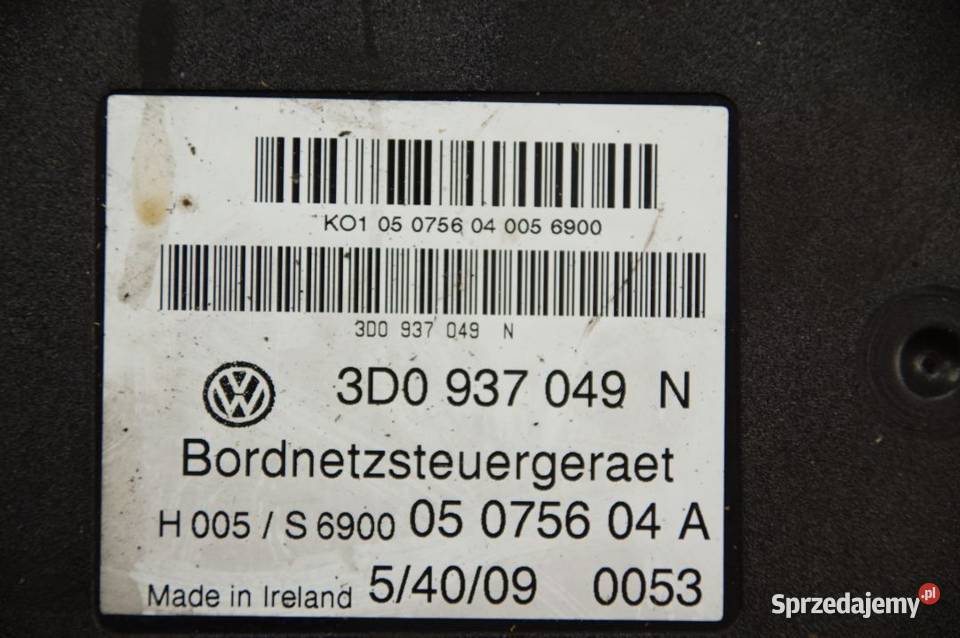 MODUŁ VOLKSWAGEN PHAETON V6 TDI 3D0937049N