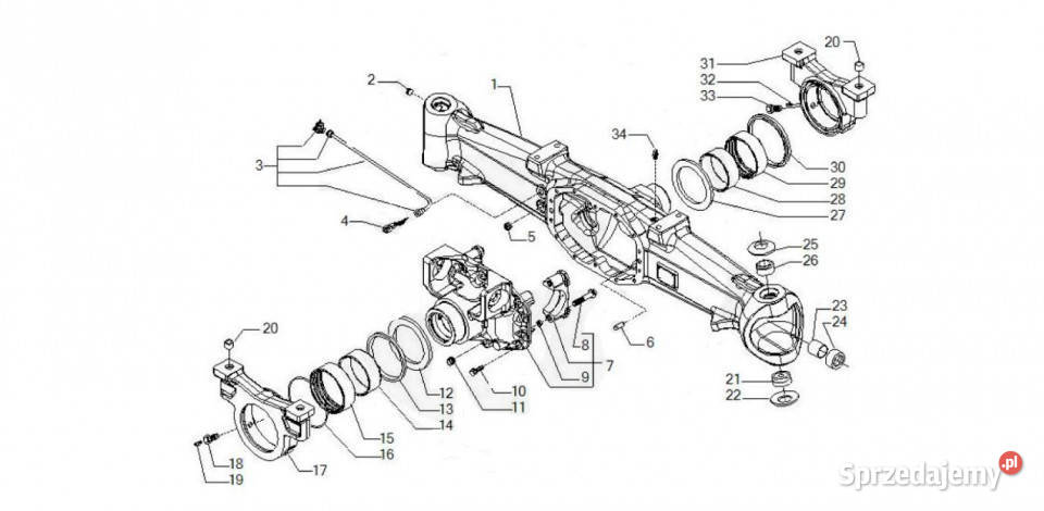 Carraro 2049 149434 most napędowy podpora Jastrzębniki