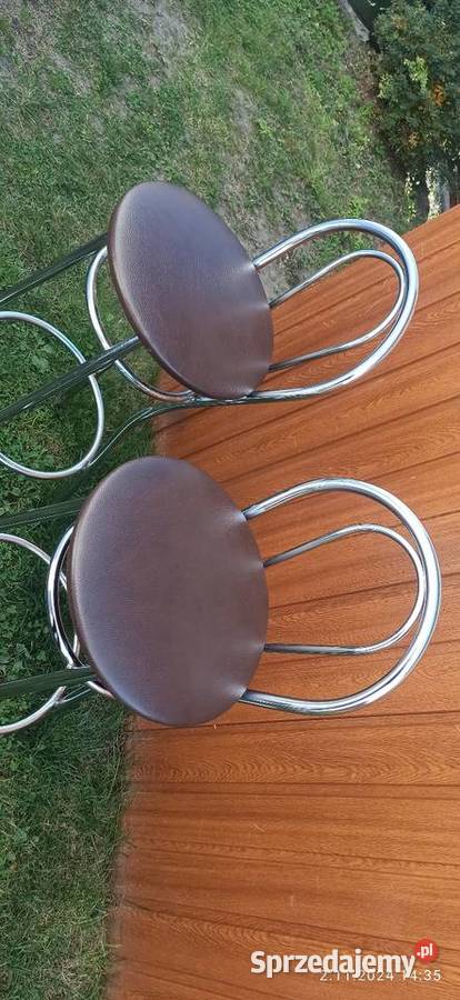 Hokery barowe 2sztuki ładne wysokie krzesła Meble
