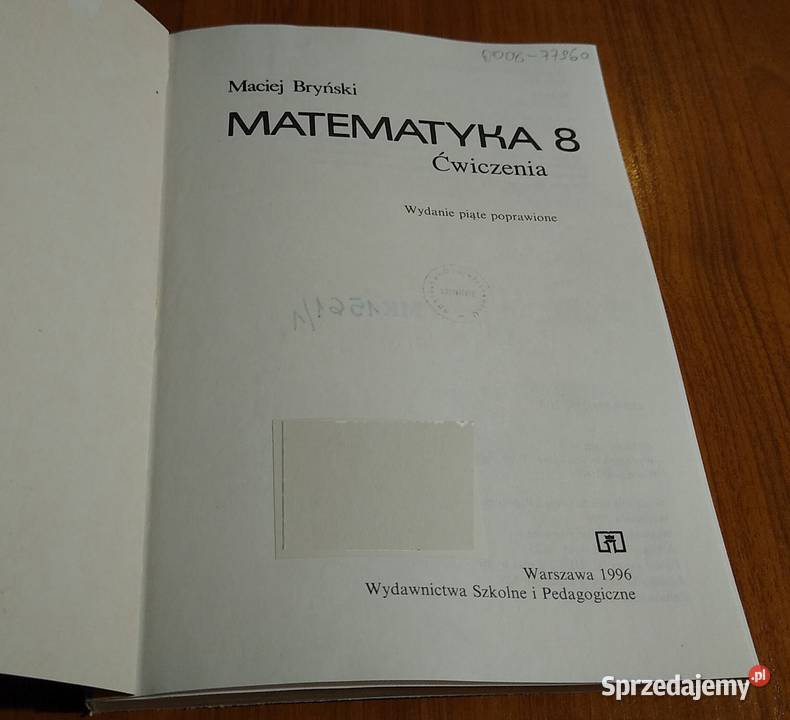 Matematyka 8 ćwiczenia Maciej Bryński 1996 db Rok wydania 1996 Gdańsk