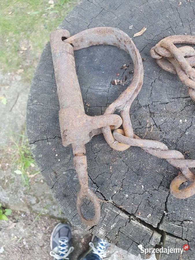 Kajdany okowy pęta do konia przedwojenne antyk Warszawa