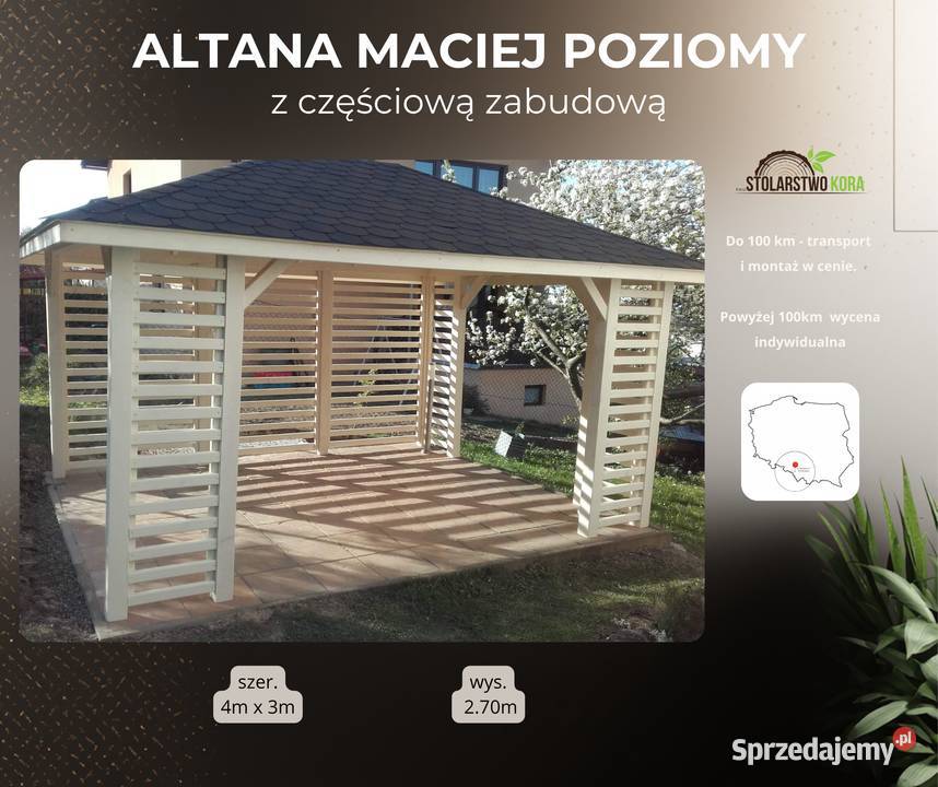 Altana 43 z częściową zabudową KVH biała dach Katowice