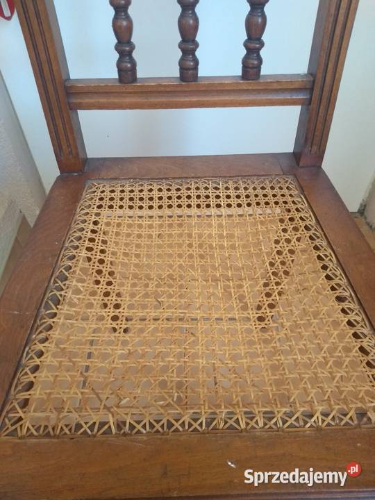 Krzesło drewniane ozdobne słomiane opolskie Wysoka