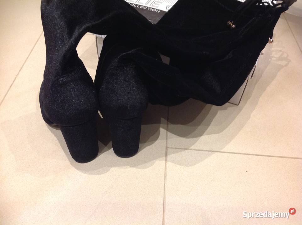 Kozaki Kolano damskie 36 welurowe Nowe lubuskie Nowa Sól