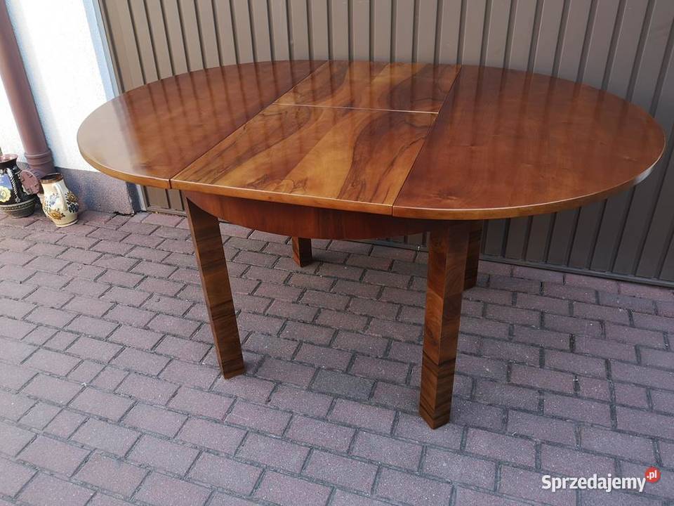 Stół ArtDeco Okrągły Orzech 110 Zgrabny Antyk Swarzędz sprzedam