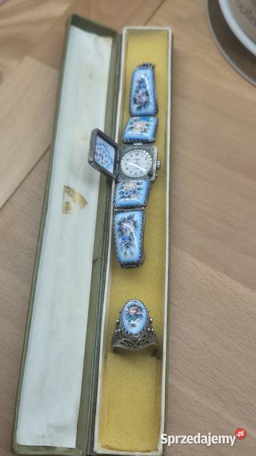 Zegarek CHAIKA z kwiatową emaliowaną Chorzów