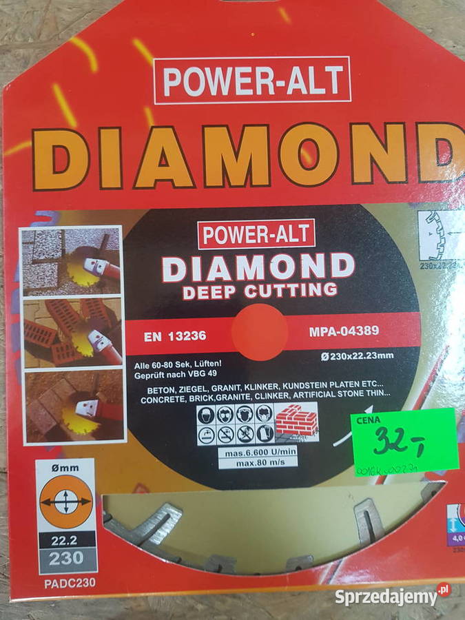 TARCZA DIAMENTOWA DO CIĘCIA 230 mm betonu złota Głogowa