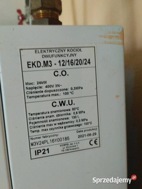 Kocioł co 2funkcyjny elektryczny 24kw Kospel Okalewo