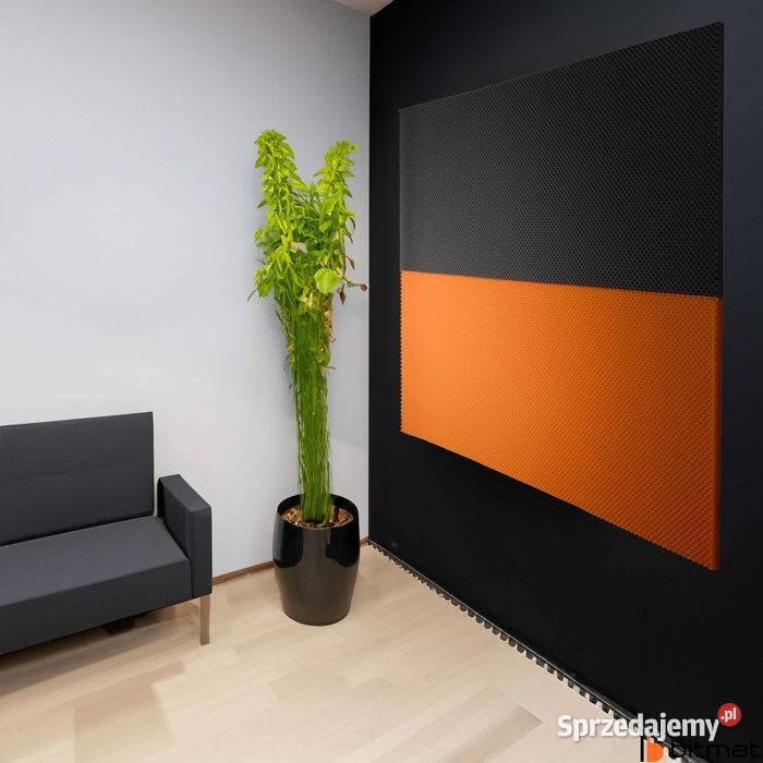 Panel akustyczny pomarańczowy szary decor ściany Łąki
