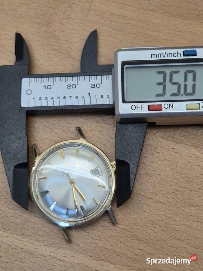 Złocony zegarek automatyczny vintage Zodiac Zegarki