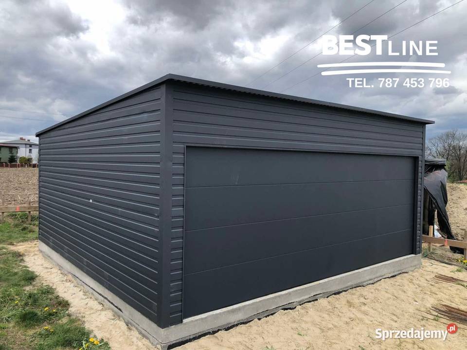 Nowoczesny garaż blaszany z bramą segmentową w łódzkie Łódź sprzedam