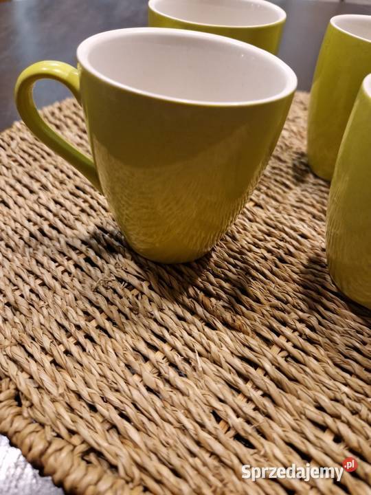 Filiżanki kubki na kawę cappuccino 4 żółte nowe Kubki