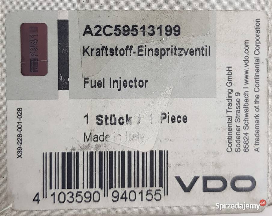 Wtryskiwacz VDO A2C59513199 KANGOO MEGANE CLIO Gaszowice