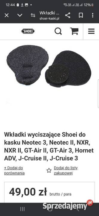 Wkładki wyciszające Shoei do kasku Neotec 3 Kaski Warszawa