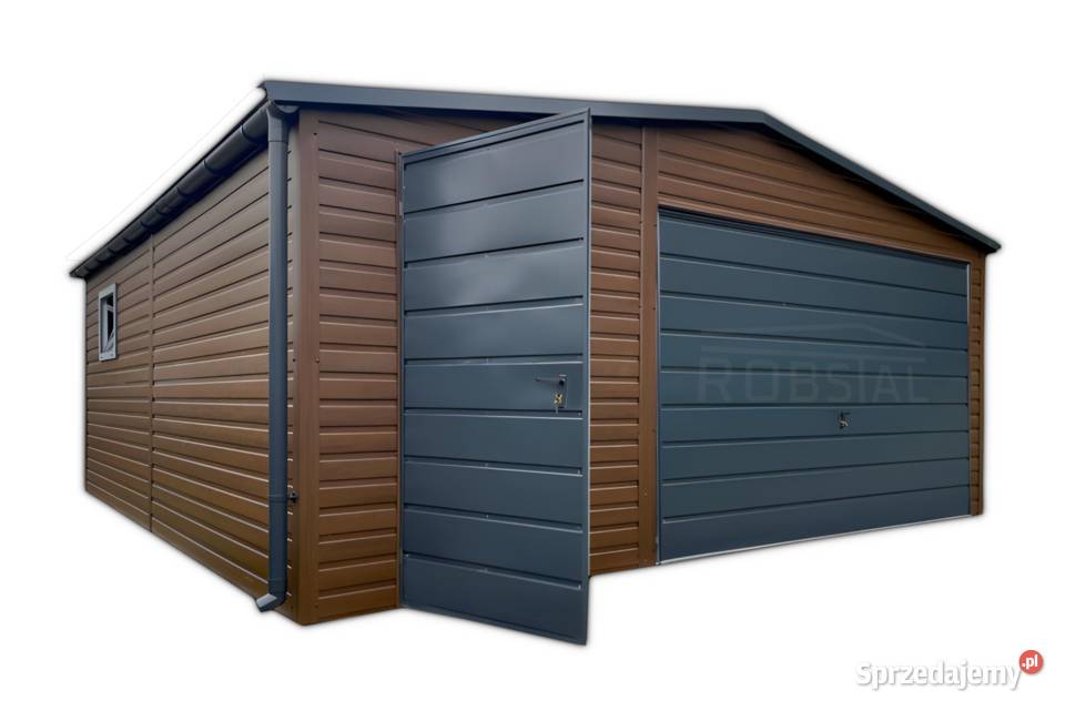 Garaż Blaszany 5x6 Drewnopodobny Brama Uchylna Ostrowiec Świętokrzyski