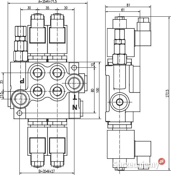 ROZDZIELACZ HYDRAULICZNY ELEKTRYCZNY 3 SEK 80L Solec Kujawski