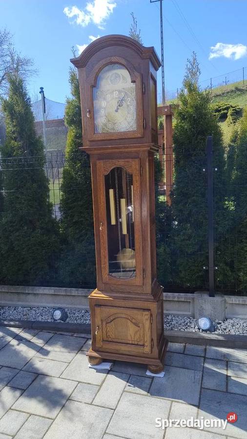 Zegar stojący w skrzyni dębowej Iwonicz-Zdrój