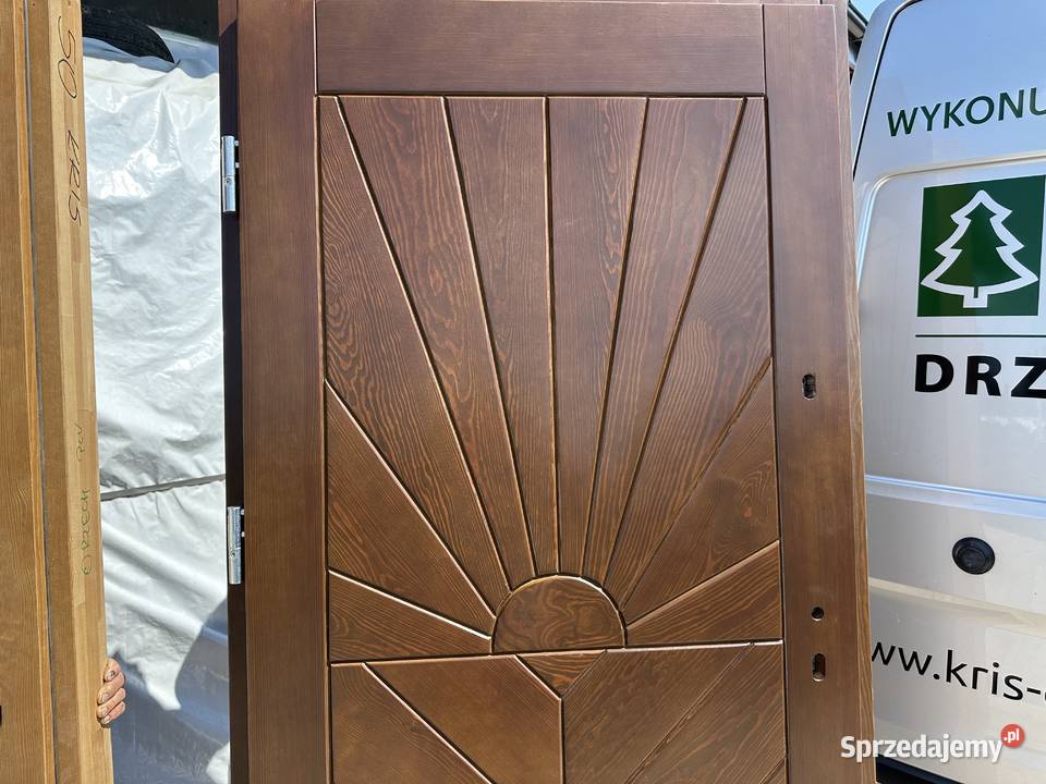 Drzwi zewnętrzne lite drewniane RĘKI GRUBE 75mm Bielsko-Biała