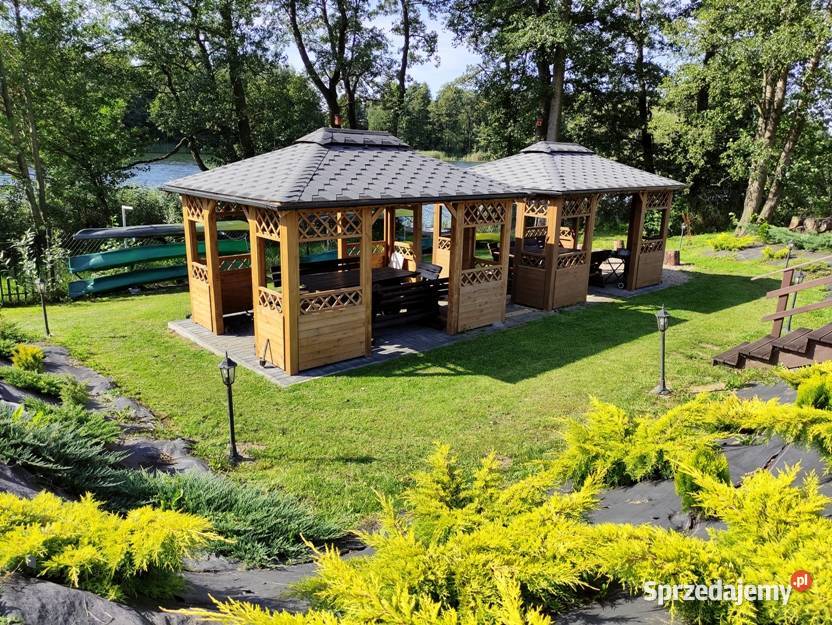 Dom całoroczny z prywatną linią brzegową jeziora Długie sprzedam