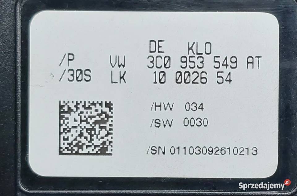 CZUJNIK MODUŁ SKRĘTU VW CADDY III PASSAT B6 B7 osobowe Mielęcin