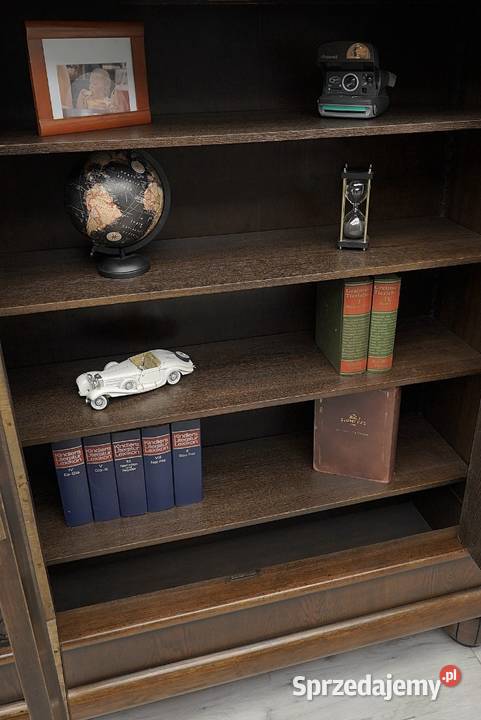 Dębowa biblioteka w stylu secesyjnym lata 30te wielkopolskie Jerka