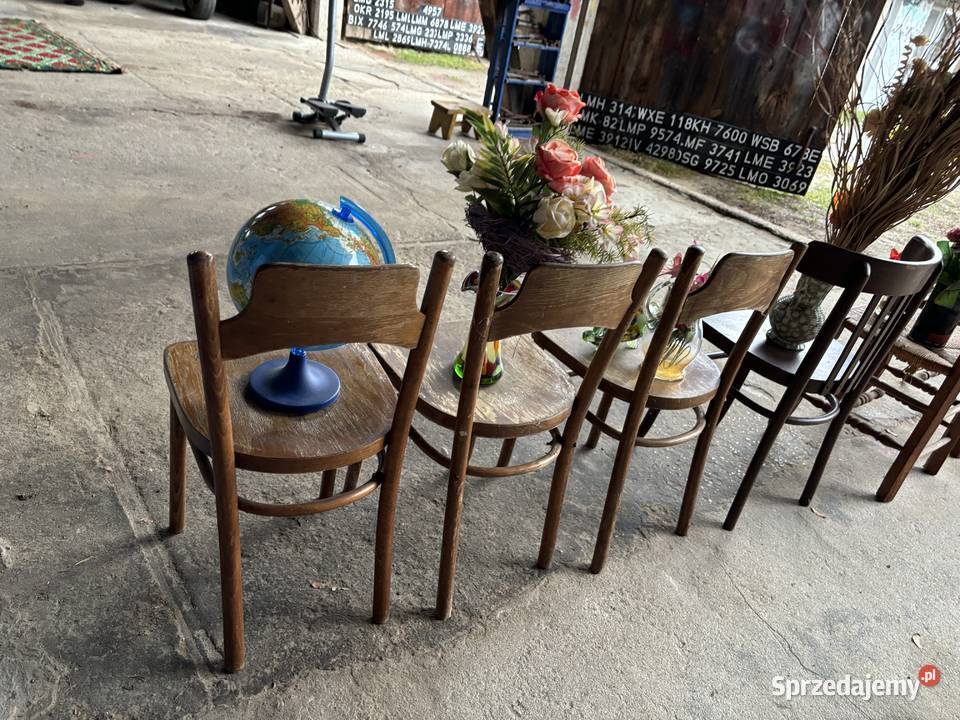 stare krzesła PRL gięte i inne vintage meble podlaskie Kosianka-Trojanówka