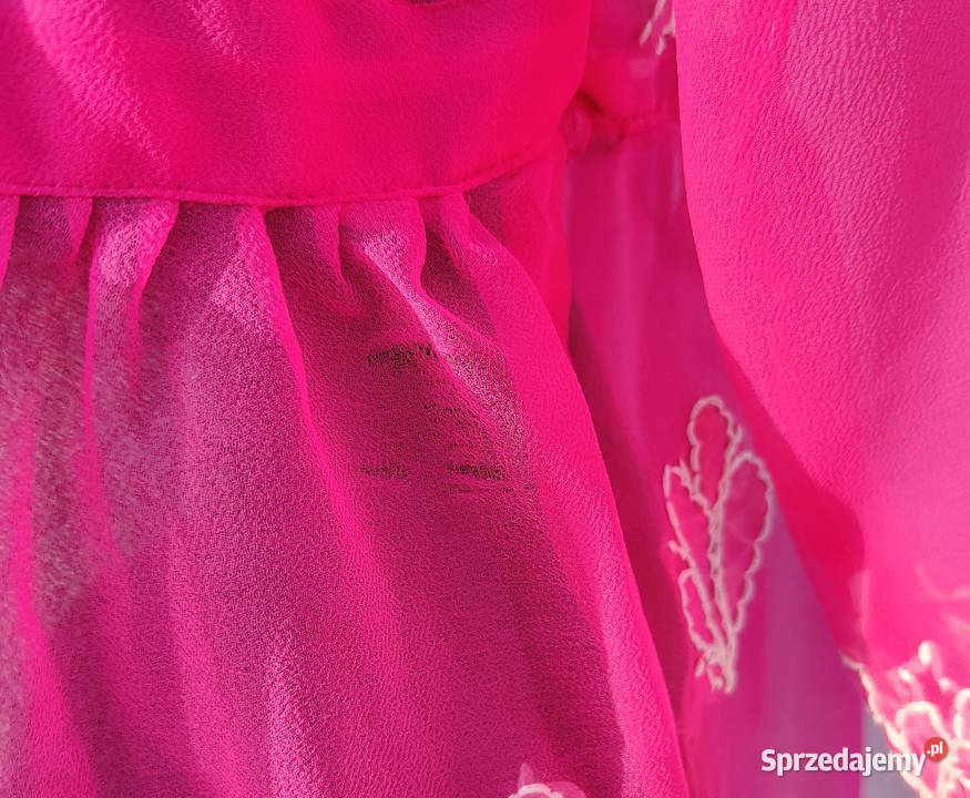 Bluzka tunika różowa róż S M haftowana etno boho Szczecin