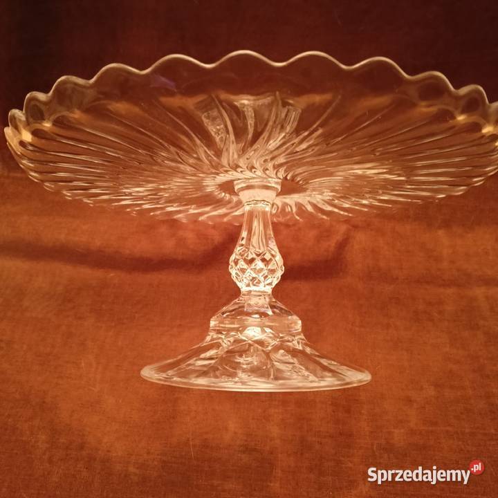 Piękna patera kryształowa na tort 325 śląskie Mikołów