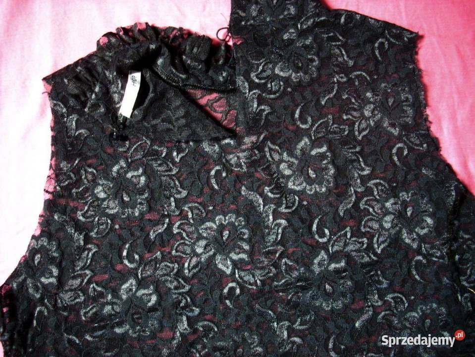 Top Shop Koronkowa czarna bluzka 38 40 małopolskie Nowy Sącz