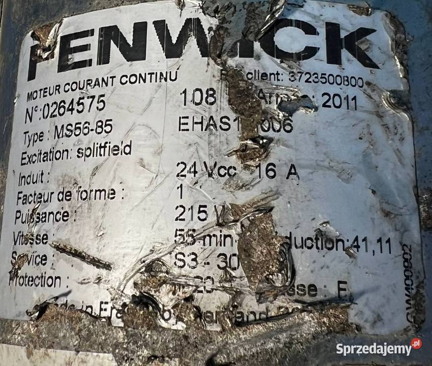 FENWICK MS5685 3723500800 Silnik 24Vcc 16A Poznań