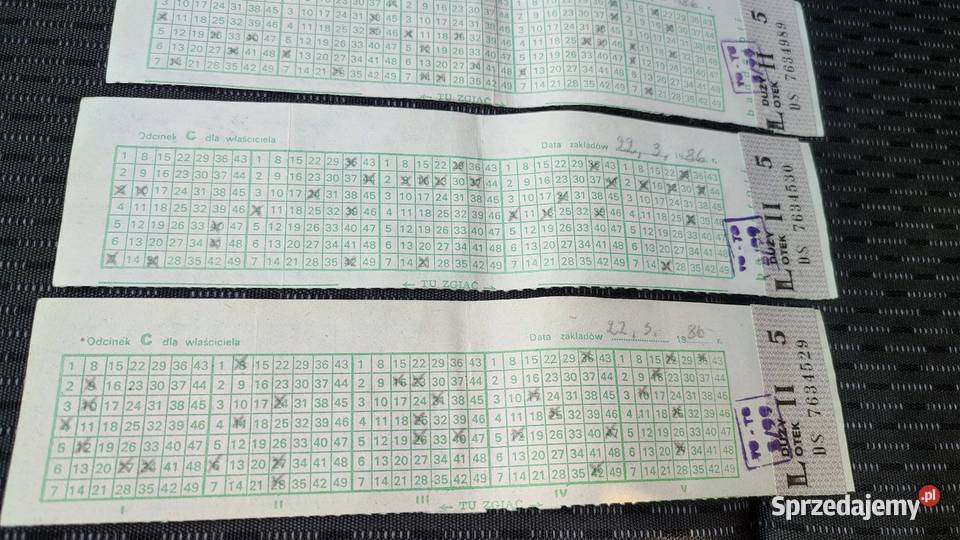 Stare kupony Lotto 1986 Pozostałe śląskie Piekary Śląskie
