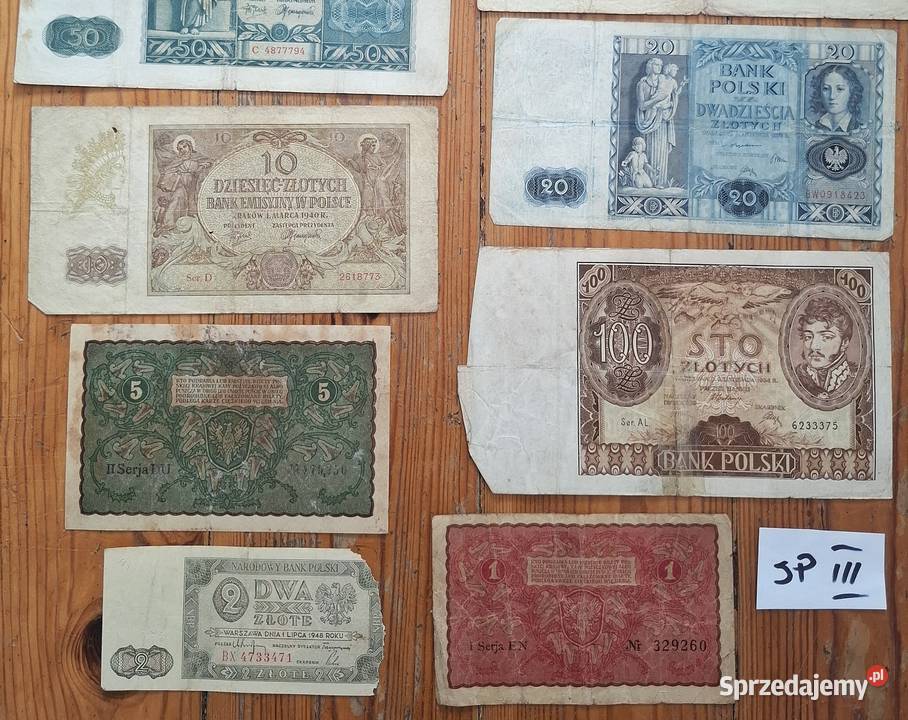 Zestaw Starych Banknotów x10 Stara Polska SPIII Numizmatyka Gliwice