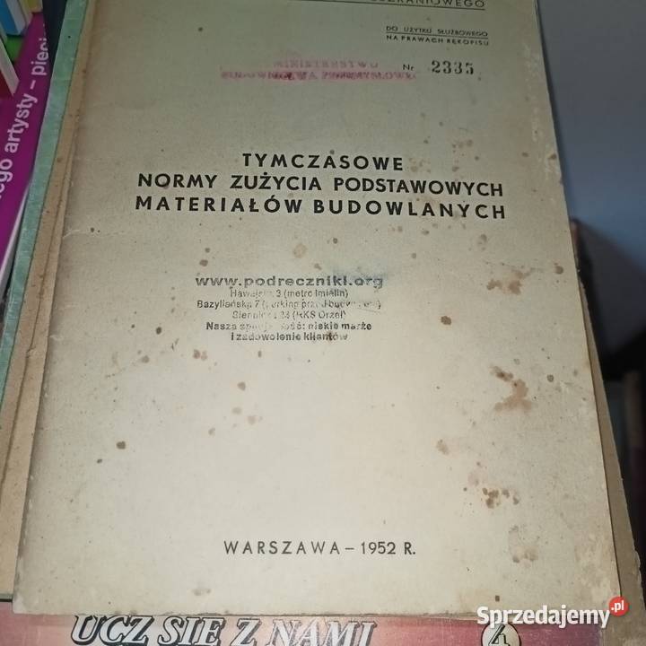 Tymczasowe normy zużycia książki wysyłka pomorskie Gdańsk