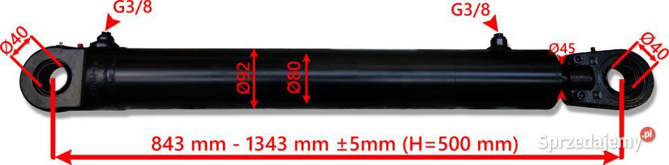 SIŁOWNIK Hydr SMT2LS 80x45 SKOK 500 REGULOWANE Części zamienne Solec Kujawski