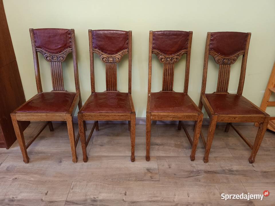 4 krzesła dębowe z 1907 roku Murowaniec