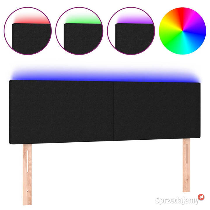 Zagłówek do łóżka z LED czarny 144x5x7888 sprzedam