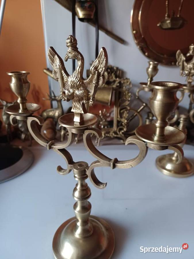Piękny masywny mosiężny świecznik Księstwo sprzedam
