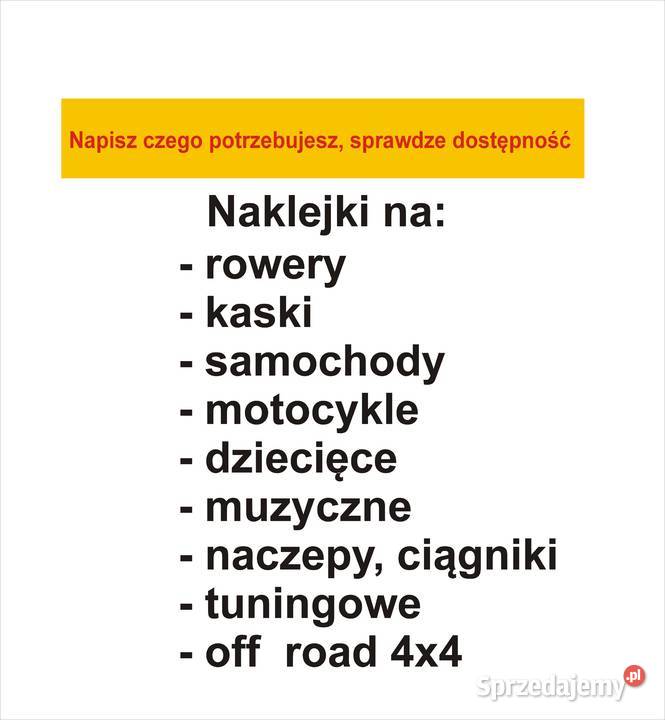 Twoje naklejki przyjmuje zamówienia na sprzedam