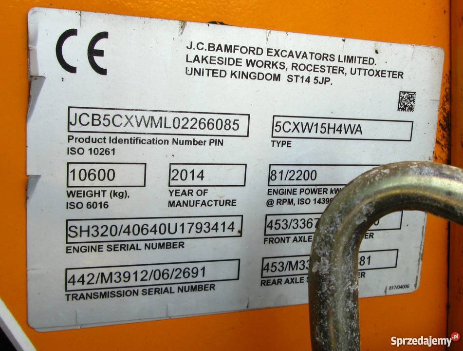 Koparkoładowarka JCB 5CX WM Szybkozłącze Maszyny budowlane Stary Sącz sprzedam