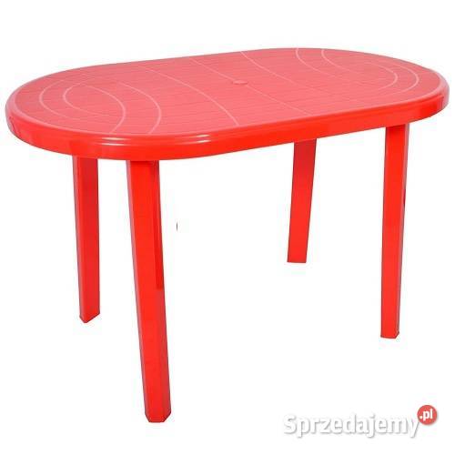Używany Stół Owalny Ogrodowy Czerwony