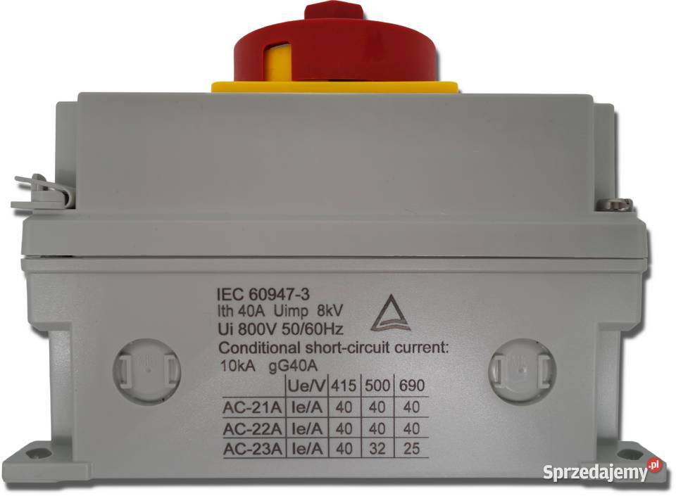 ROZŁĄCZNIK Izolacyjny ZH37 40A Obudowa IP67 3667 Solec Kujawski sprzedam