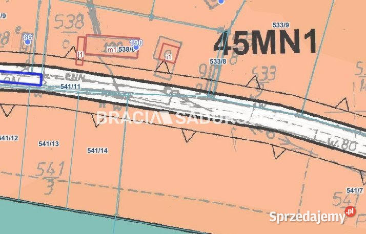 sprzedaży gruntu 868m2 Myślenice Sprzedaż małopolskie