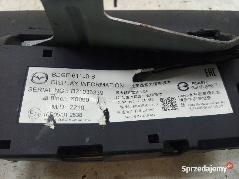 WYŚWIETLACZ BDGF611J0B B21036339 Mazda 3 IV 2019 osobowe świętokrzyskie sprzedam